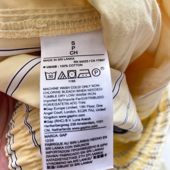 GAP Organic Cotton Poplin Easy Wide Leg Pants Yellow Stripe Size Small NEW NWT - Picture 5 of 9